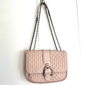 Longchamp Amazone Quilted Pink Leather Chain Convertible Crossbody Flap bag